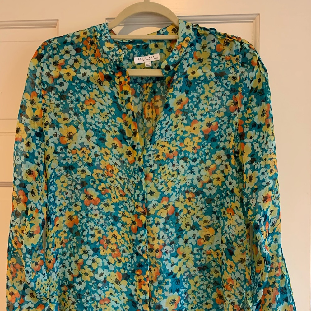 Equipment Silk Floral Blouse